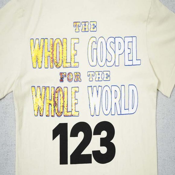 RIVINGTON ROI REBIS Yellow Alphabet Cross Print T-Shirt - Yellow Short Sleeve - Picture 13 of 15